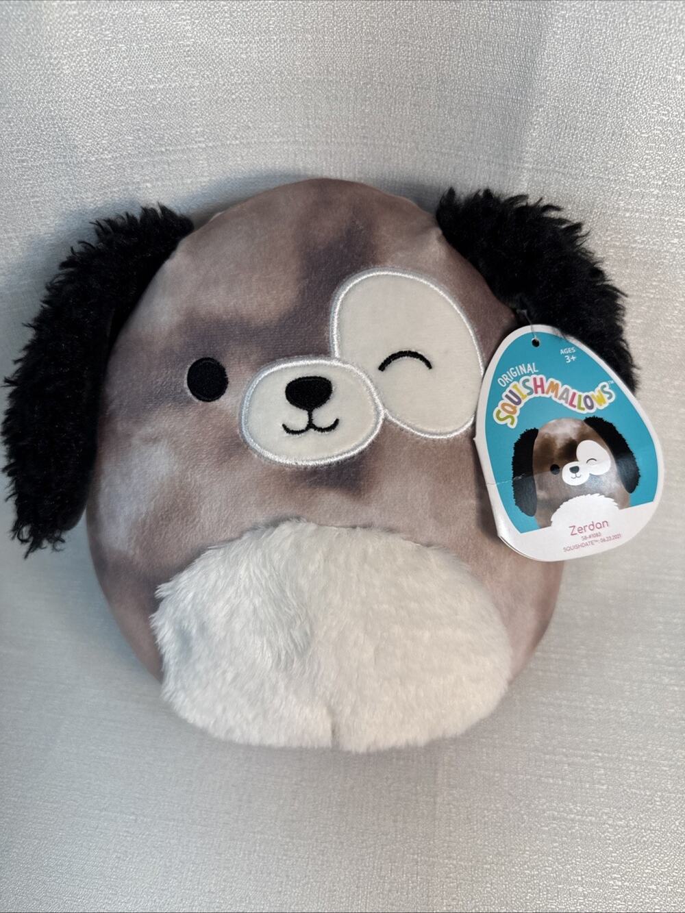 Squishmallows 10” ZERDAN DOG Brown White Series 4 NWT